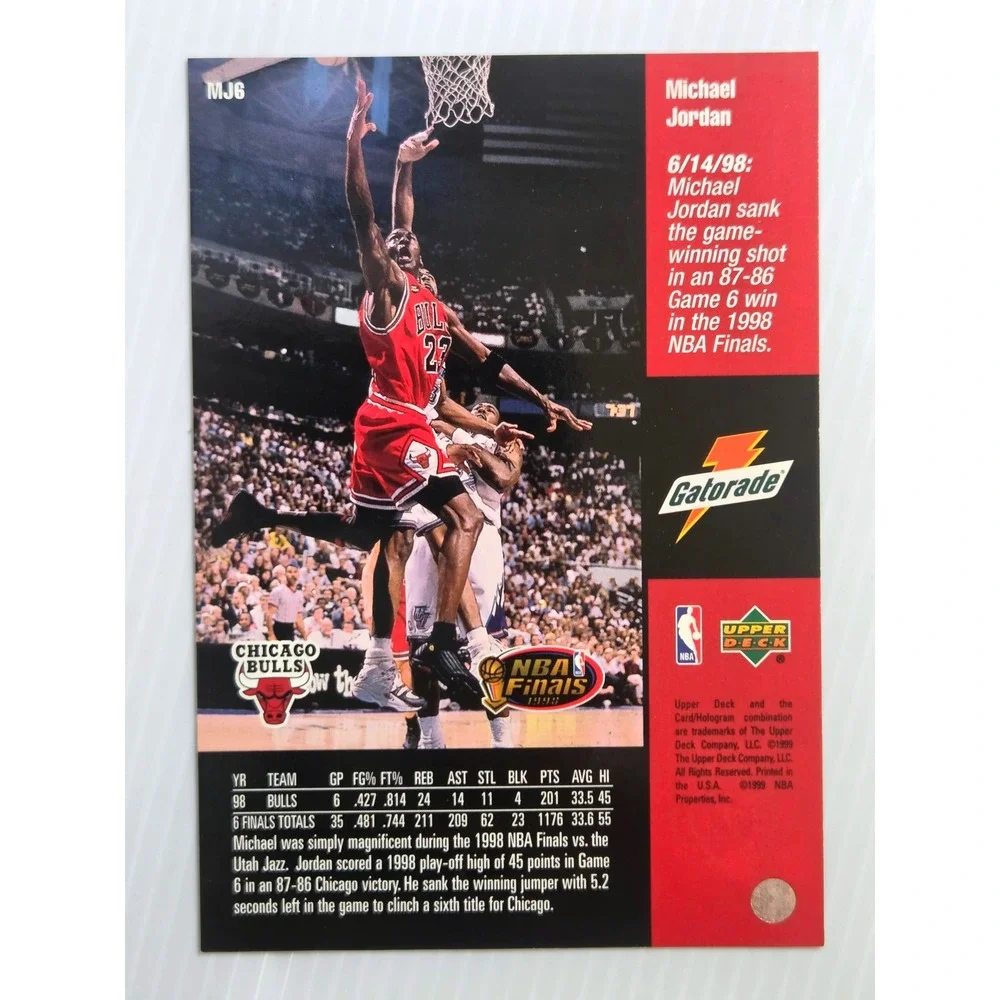 Upper Deck Trading Card 3.5x5 Multi Fair MJ6 Michael Jordan Large Card